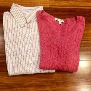 J CREW SWEATER AND BLOUSE SHIRT LONG SLEEVE SET